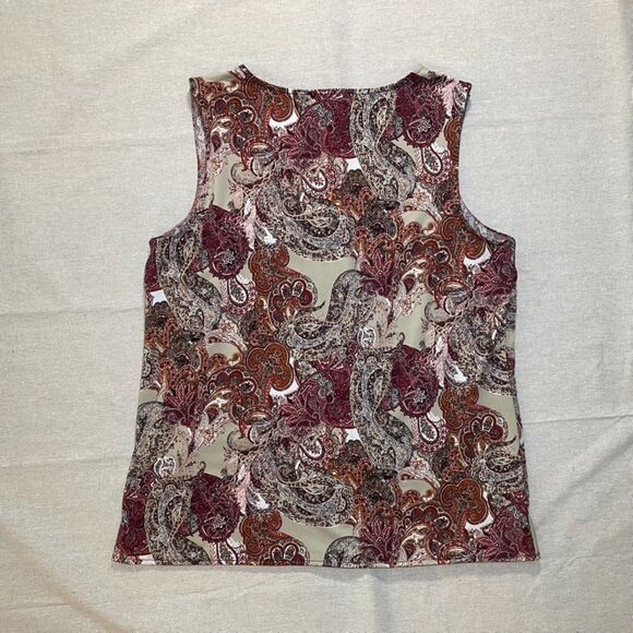 Roz & Ali Sleeveless Paisley Print Blouse - Large - Picture 2 of 8